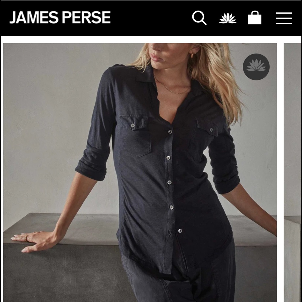 James Perse Jersey cotton button down